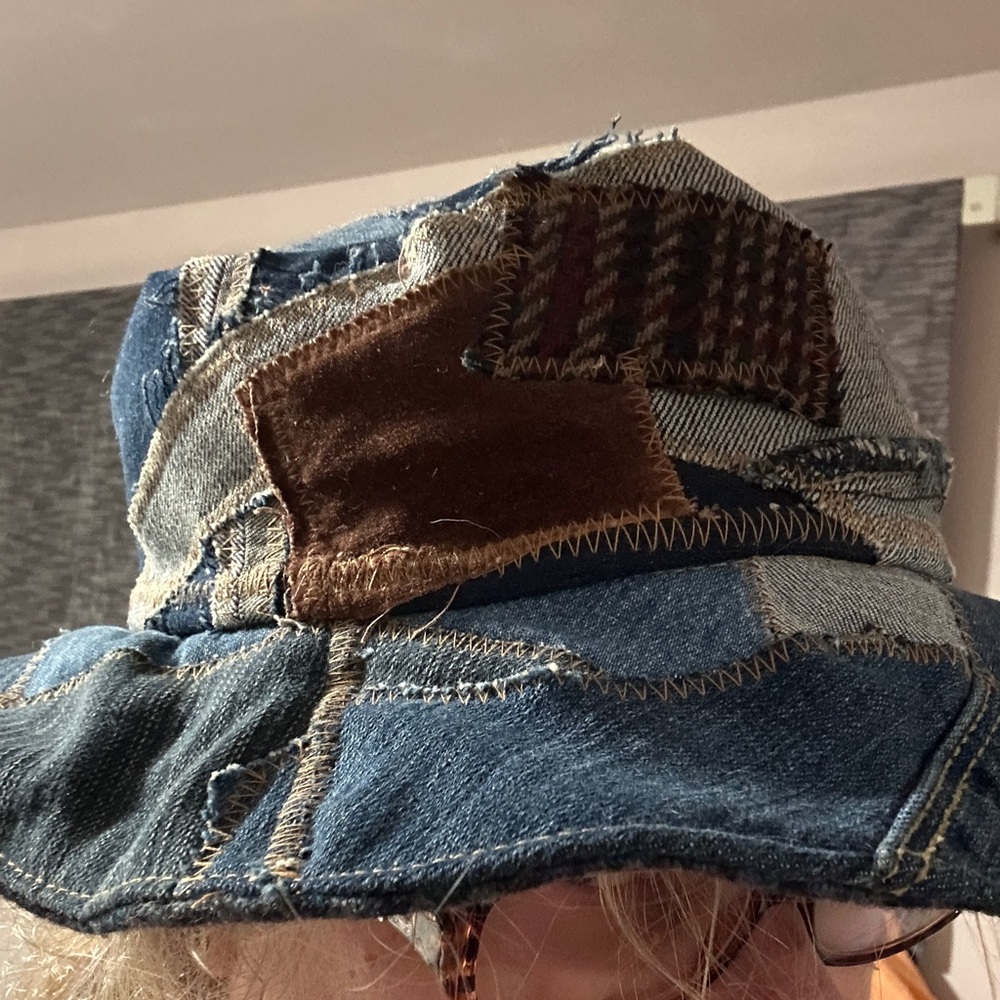 Denim Patchwork Bucket Hat - image 7
